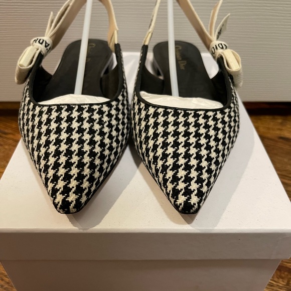 SOLD Dior J’adior Slingback Ballerina Flat 41.5 Houndstooth - Picture 2 of 8